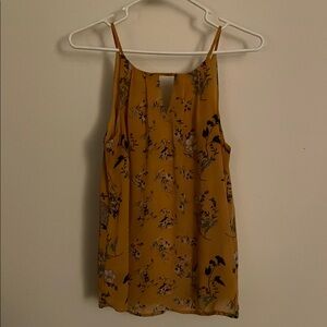 Floral Yellow Sleeveless Top